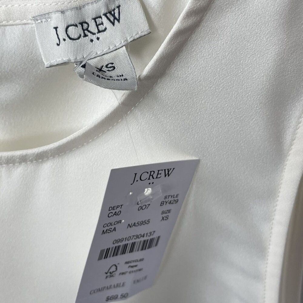 J.CREW Top Women XS Sleeveless Button-Back Shell NEW Ivory BY429 - Picture 9 of 11